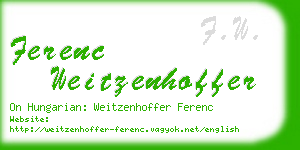 ferenc weitzenhoffer business card